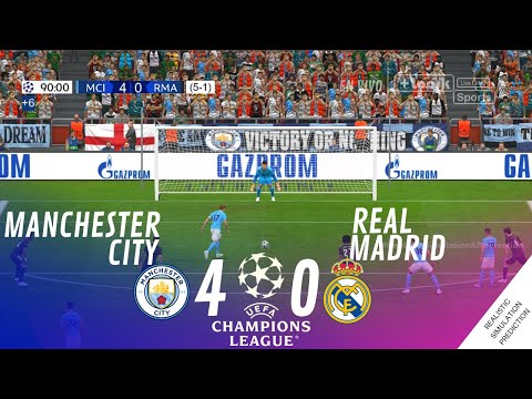 Ultimos 10 minutos • Man City 4-0 Real Madrid Semifinal UCL 2023 -VideoJuego Simulacion & Recreacion – spainfutbol.es