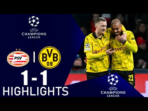 Donyell Malen Goal | PSV vs Borussia Dortmund 1-1 Highlights | UEFA Champions League 2023/24 – spainfutbol.es
