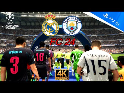 EA FC 24 | PS5 4K | Real Madrid vs Manchester City | UEFA Champions League | Cuartos de final – spainfutbol.es